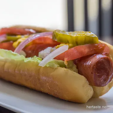 Chicago Style Hot Dog Recipe Taste the Windy City Recipe Card