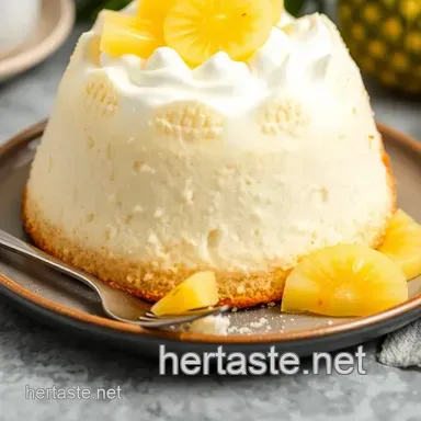 Heavenly Pineapple Angel Food Cake presentation