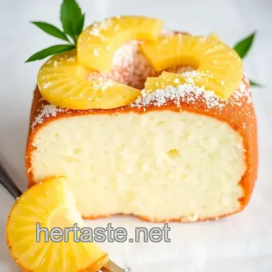 Light & Fluffy Bake Light Angel Food Cake with Sweet Pineapple Topping Recipe Card