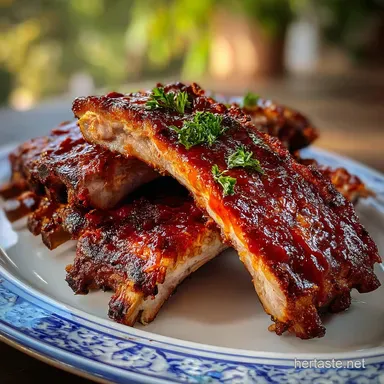Bake Ribs in Oven Recipe with BBQ Sauce: Oven-Only Method Recipe Card