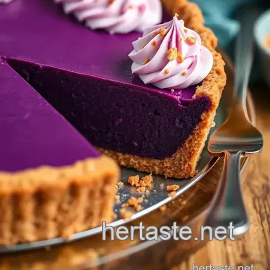 Delightful Ube Pie with Graham Cracker Crust presentation