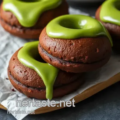 How to Make Irresistibly Soft Baked Chocolate Donuts with Matcha Ganache Recipe Card