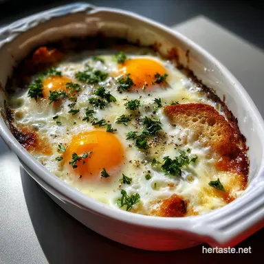 Simple Baked Eggs Recipe: A Quick Easy Breakfast Recipe Card
