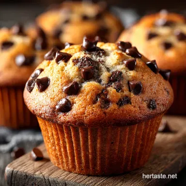 BakeryStyle Chocolate Chip Muffins Recipe Irresistible Recipe Card