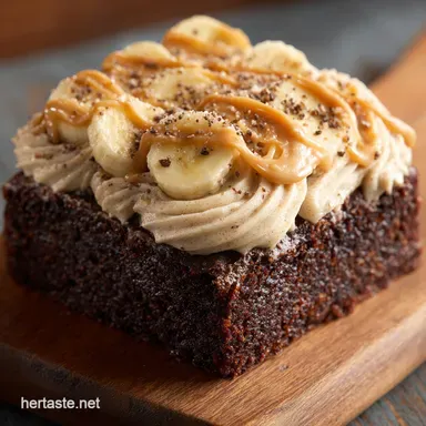 Banana Brownies with Peanut Butter Banana Frosting: Fudgy Banoffee Delight Recipe Card