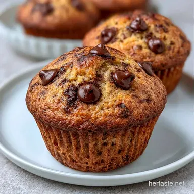 Banana Chocolate Chip Muffins in 30 Min Recipe Card