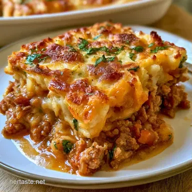 Beef Potato Casserole for 6 Servings Recipe Card