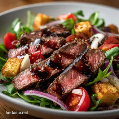 Beef Steak Salad Recipe with Balsamic Vinaigrette in 30 Minutes Recipe Card