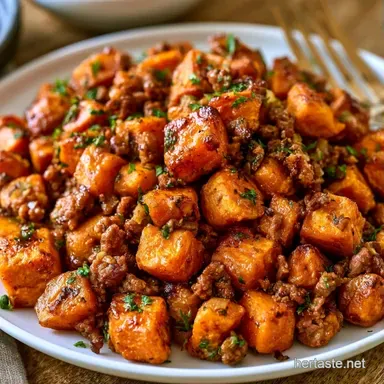 Beef Sweet Potato Bowl for 4 Servings Recipe Card