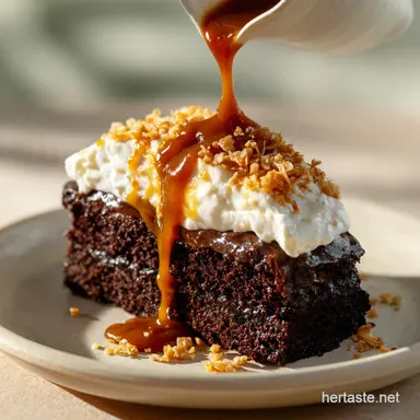 Better than Sex Cake Easy Chocolate Caramel Cake Mix Dessert Recipe Card