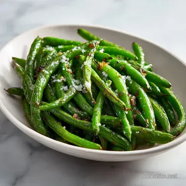 Blistered Garlic Green Beans in 18 Minutes Recipe Card