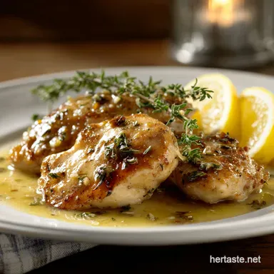 Quick Chicken Dishes: 15-Min Lemon-Thyme Scallopini Recipe Card