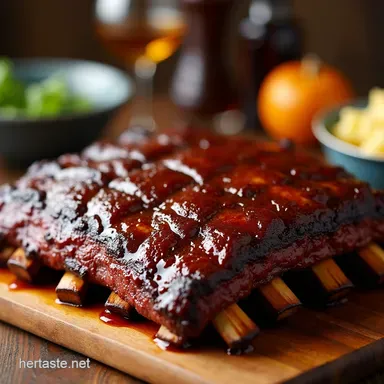 Fall Off The Bone Beef Ribs Recipe with Bourbon Glaze Recipe Card