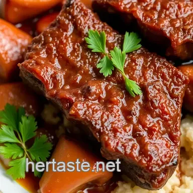 Braise Beef Short Ribs with Oxtail Spice presentation