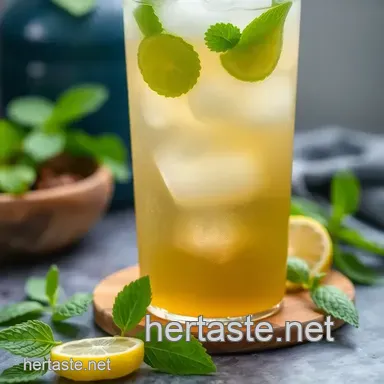 Brewed Iced Green Tea with Fresh Mint Flavor presentation