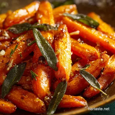Thanksgiving Side Dishes: Brown Butter Maple Carrots with Sage Recipe Card