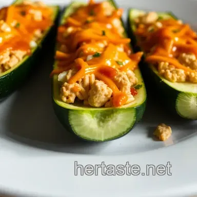 Buffalo Chicken Zucchini Boats presentation