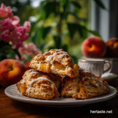 PEACH SCONES: Flaky Buttermilk Layers Recipe Card