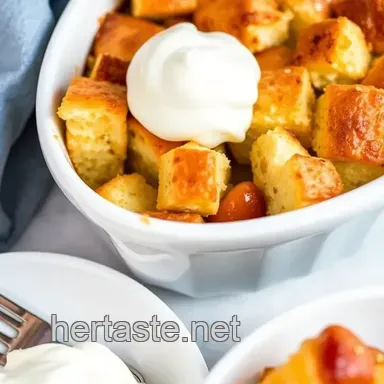 Cajun Bread Pudding with Rum Sauce presentation