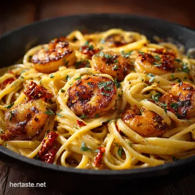 Cajun Shrimp Alfredo Pasta UltraCreamy Spicy in 40 Minutes Recipe Card
