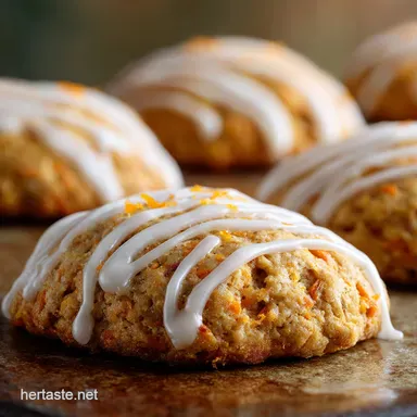 Carrot Cookies with Orange Icing Soft Chewy Spiced Teatime Cookies Recipe Card