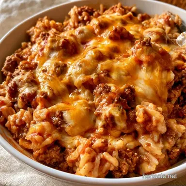 Beef Rice Skillet: One-Pot and Creamy Recipe Card