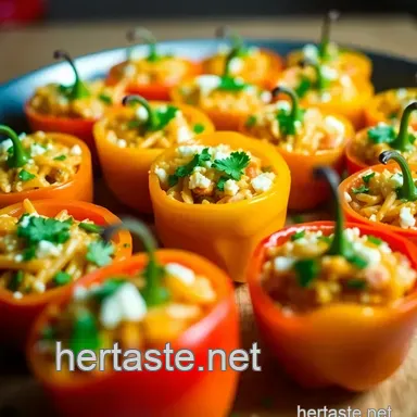 Easy Cheesy Fiesta Stuffed Mini Peppers Recipe: A Vibrant Appetizer Recipe Card