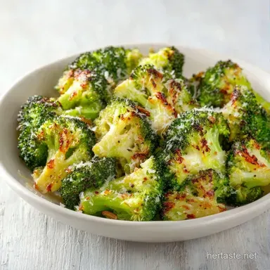Cheesy Garlic Roasted Broccoli: Crispy Recipe Card