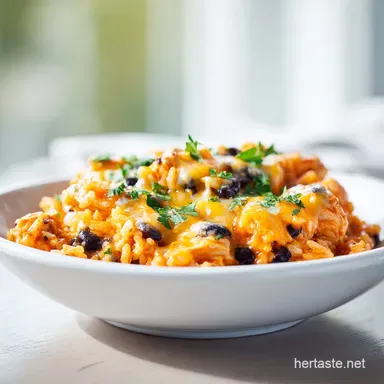 OnePot Cheesy Southwest Chicken and Rice for 4 Servings Recipe Card