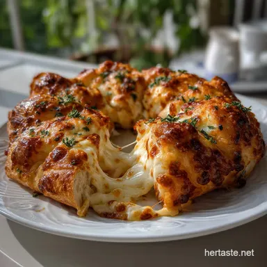 Cheesy Stuffed Pizza Crust Ring with Tangy Dough Recipe Card