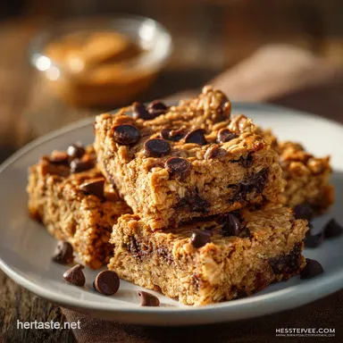 Oatmeal Chocolate Chip Peanut Butter Bars: Chewy, Easy Dessert Squares Recipe Card