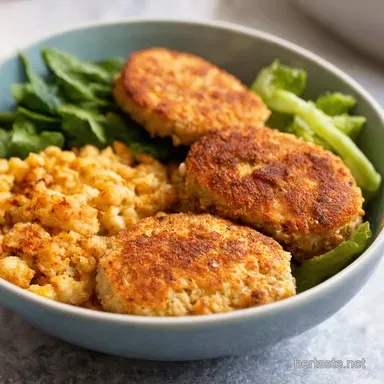 Meal Prep Chicken Patties Power Bowls Easy Lunch Recipe Card