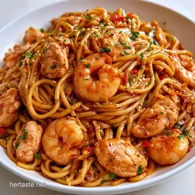 Chicken Shrimp Stir-Fry Noodles, 30 Min
