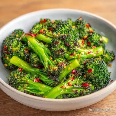 Charred Chili Flake Roasted Broccoli Recipe Card
