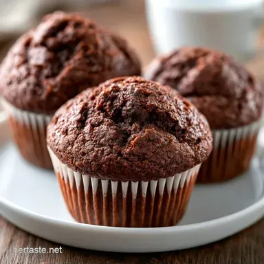 Chocolate Banana Zucchini Muffins (12) Recipe Card