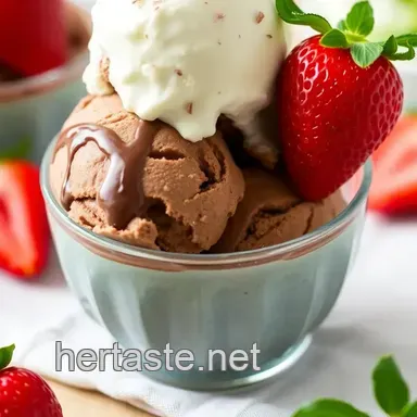 How to Make Churned Ice Cream Delight: Chocolate & Strawberry Bliss Recipe Card