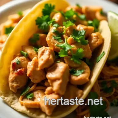 Cilantro-Lime Chicken Tacos with Avocado Crema presentation