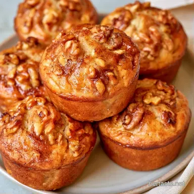Cinnamon Banana Nut Muffins for 12 Recipe Card