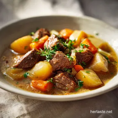 Classic Beef Stew Recipe for 6 Servings Recipe Card