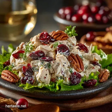 The Best Classic Chicken Salad with Cranberries Pecans Celery Recipe Card