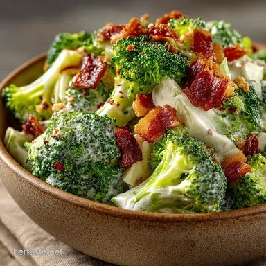 The Dolly Parton of Salads Classic Creamy Broccoli Salad with Bacon Recipe Card