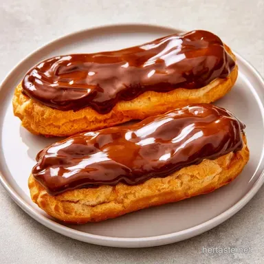 Classic Éclairs with Chocolate Glaze Recipe Card