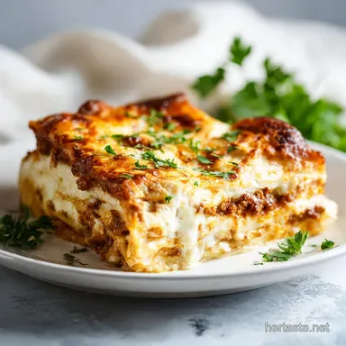 Classic Homemade Lasagna Recipe for 12 Servings Recipe Card