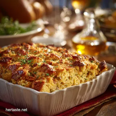 Southern Thanksgiving Menu: The Gold Standard Cornbread Dressing Recipe Recipe Card