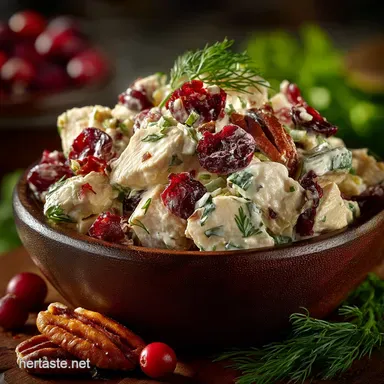 Best Classic Chicken Salad Recipe Cranberry Pecan Fresh Dill Recipe Card