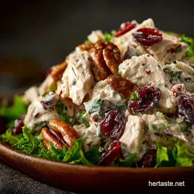 Cranberry Pecan Chicken Salad Easy Creamy and Light Recipe Recipe Card