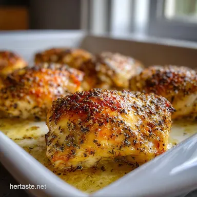 Creamy Oven Baked Chicken Thighs: Crispy Baked Recipe Card