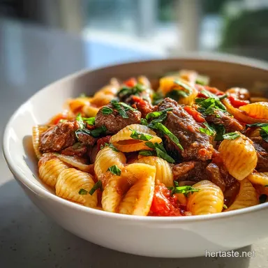 Creamy Beef Pasta for Cozy Nights: One-Pot Recipe Card