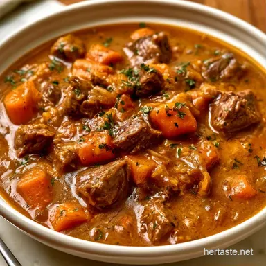 Creamy Beef Soup in 35 Minutes Recipe Card