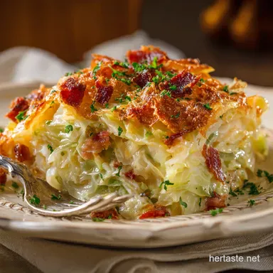 Cabbage Recipes Creamy Bacon Cheese Bake Ultimate Comfort Recipe Card